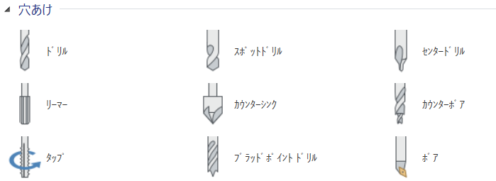穴あけ用工具一覧
